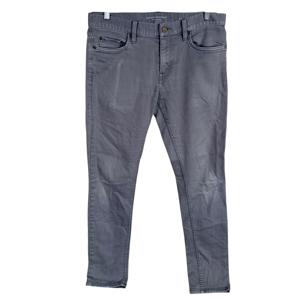 Banana Republic Traveler Jeans‎ Pants Mens 33x32 Gray Skinny Fit Stretch Denim